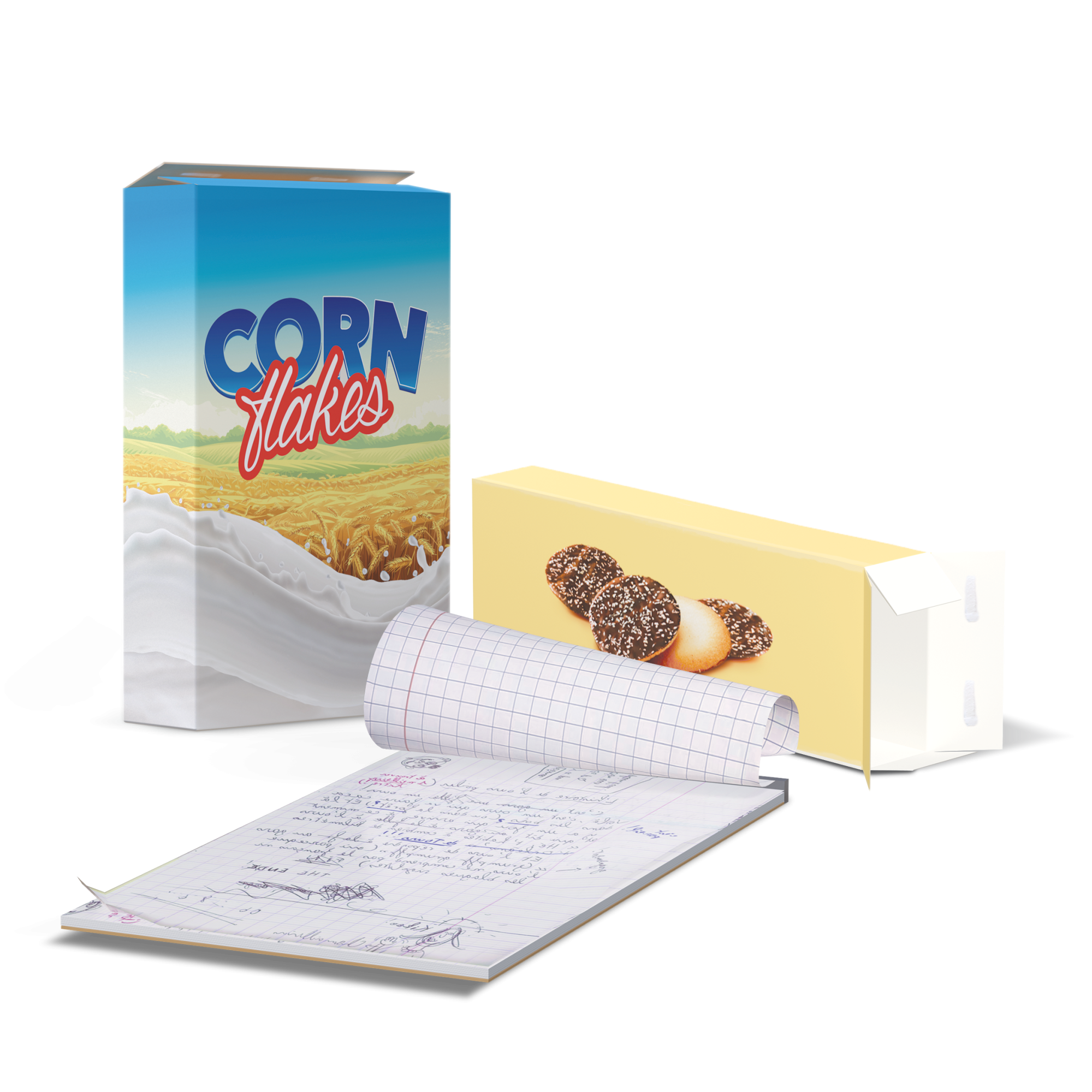 dozen van cornflakes en koekjes, maar ook schriften mogen bij papier-karton
