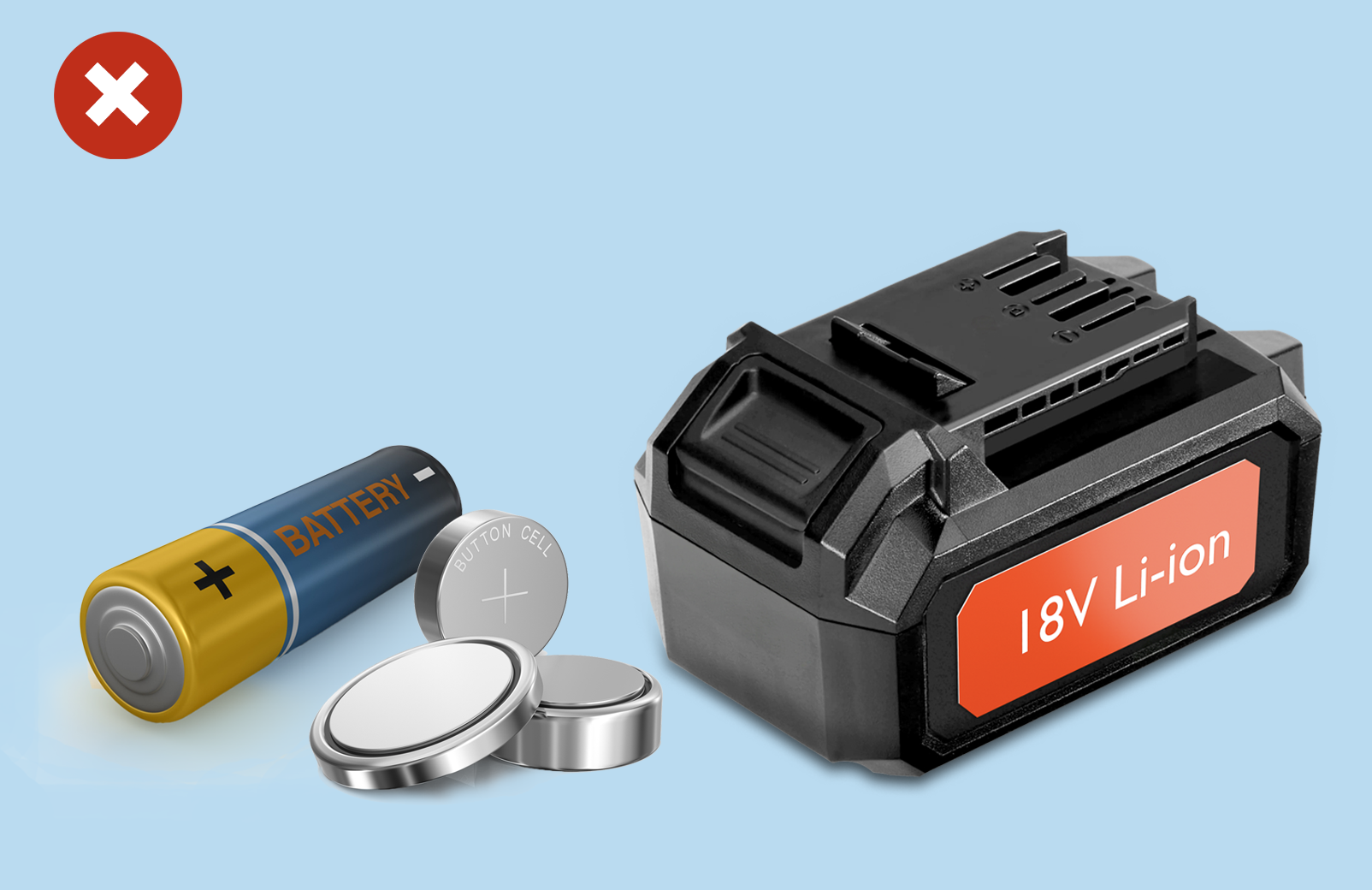 Batterijen moet je weggooien in een inzamelpunt van Bebat